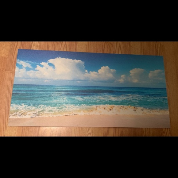 Canvas Print featuring Beach & Ocean scene, with waves breaking on Sand Shore. - Picture 2 of 6